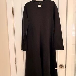 Uniqlo Dark Gray Brushed Jersey Dress